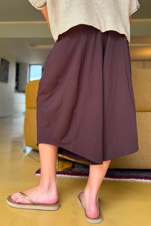 Oscar Pleat Culotte Chocolate